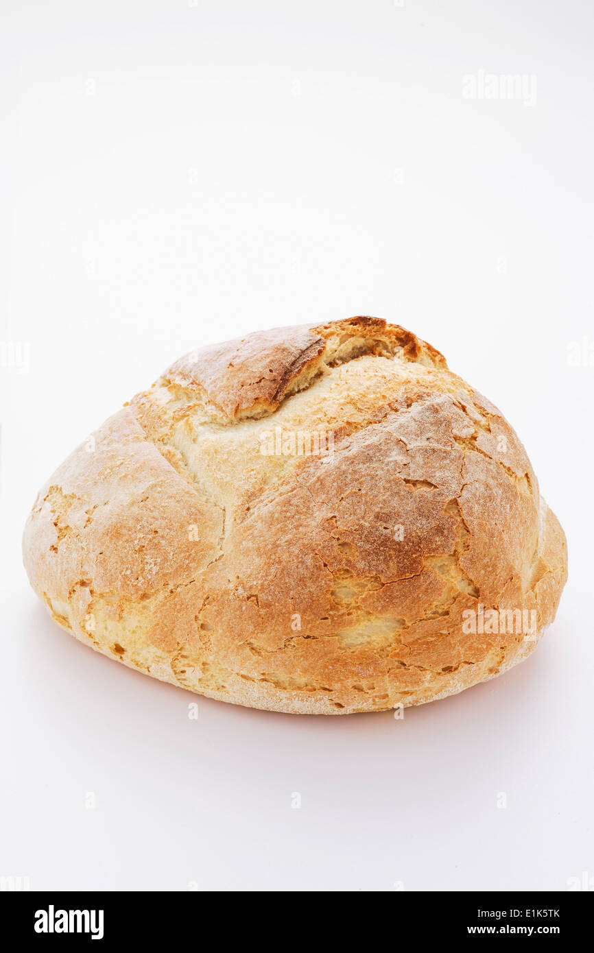 A loaf of bread on a white background Stock Photo - Alamy
