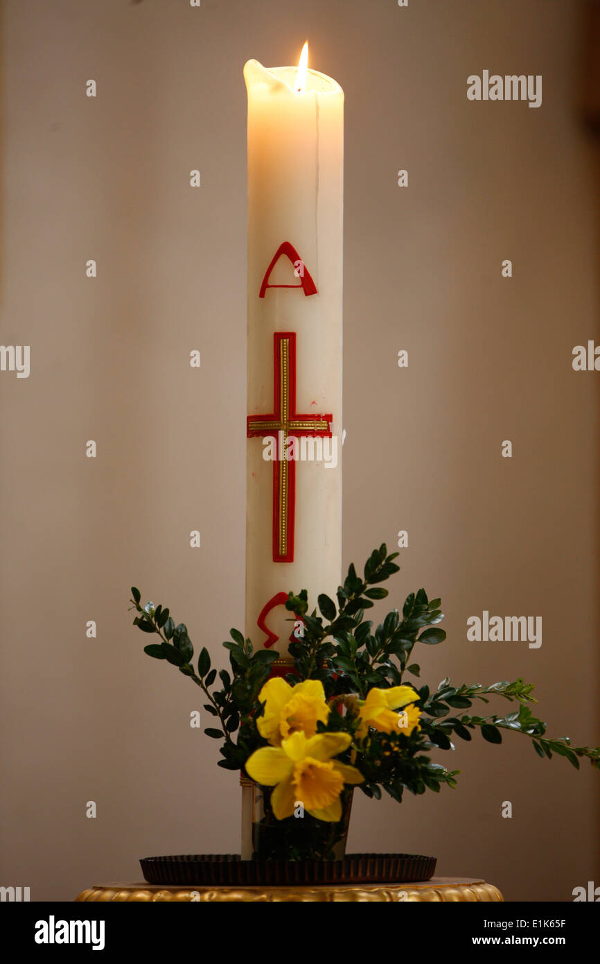 Easter candle Stock Photo