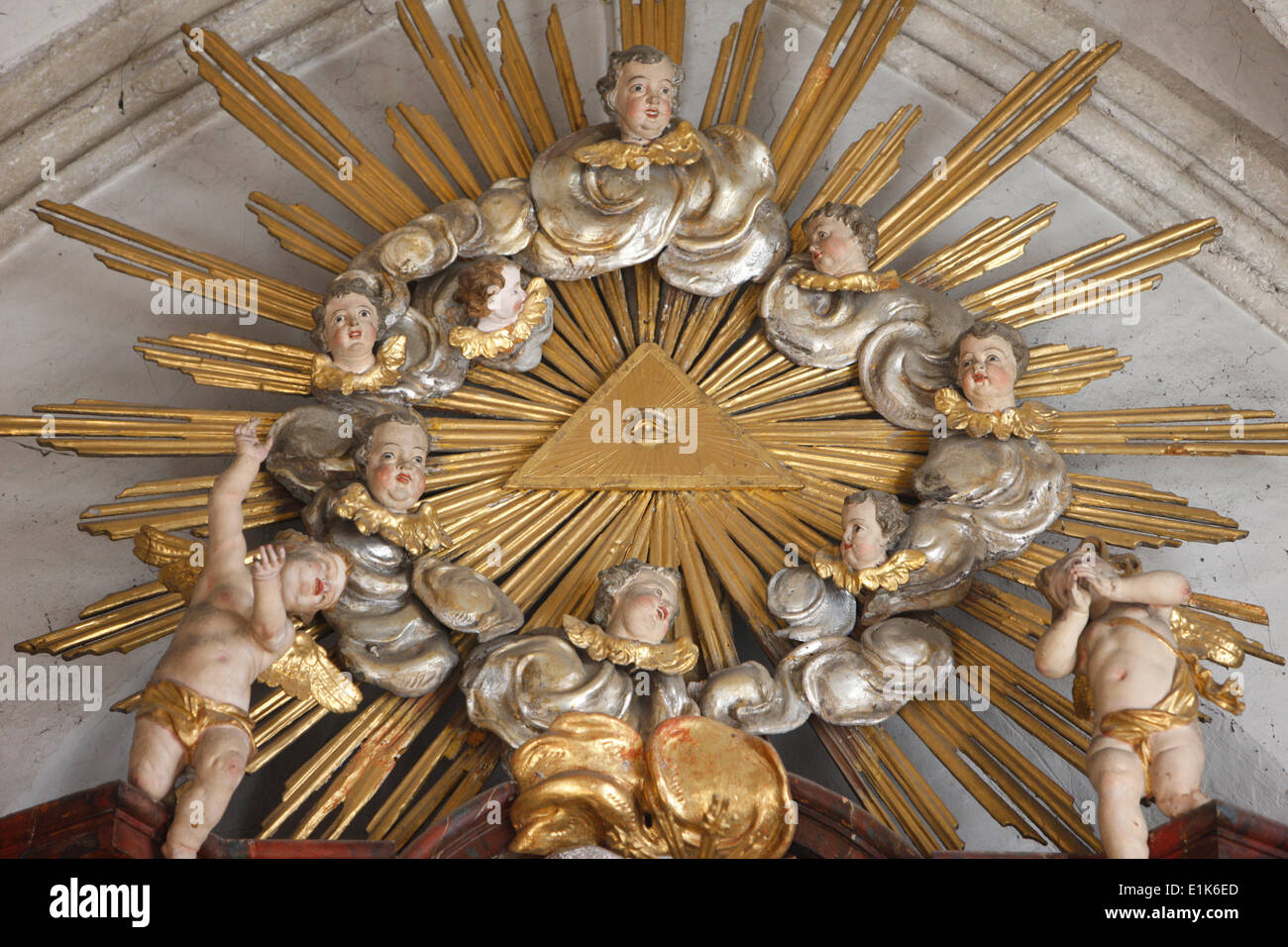 Spitz catholic church. God's eye Stock Photo - Alamy