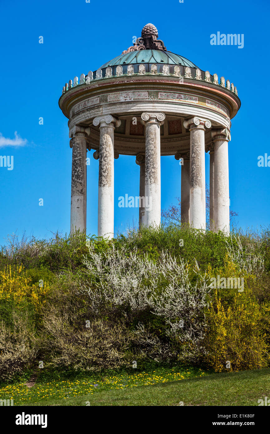 Monopteros - Greek style temple in Englischer Garten. Munich, Germany Stock Photo