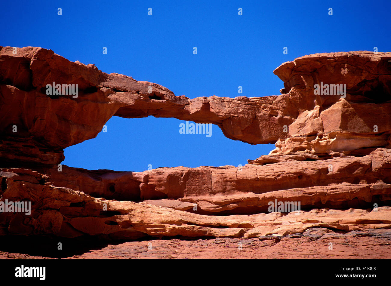 Rock formation in the Wadi Rum desert Stock Photo