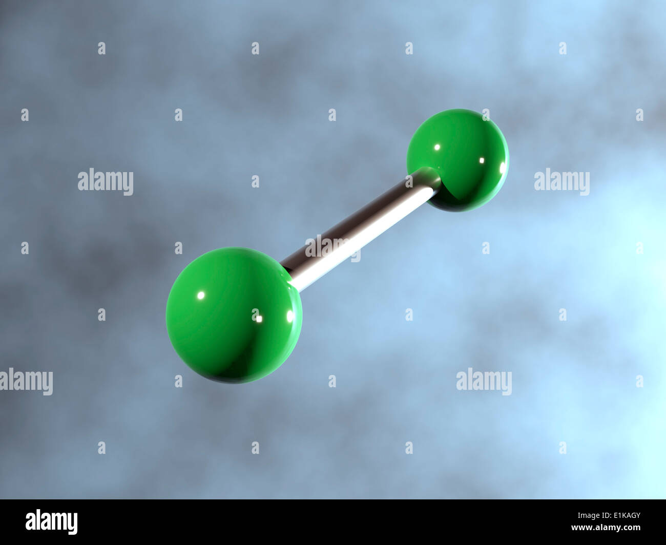 Molecular structure of chlorine computer artwork Stock Photo Alamy