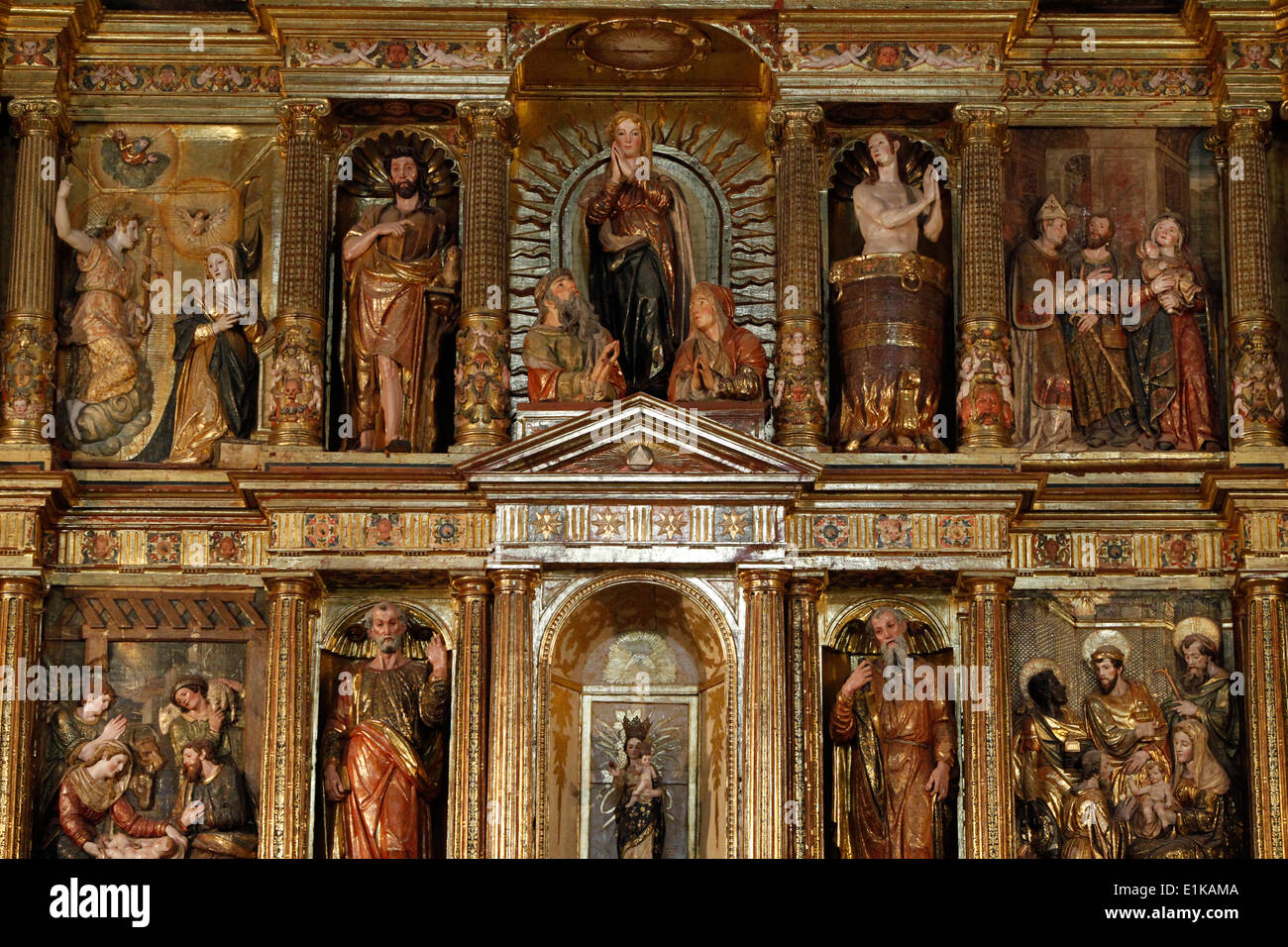 Real monasterio de San Jeronimo - church reredos detail Stock Photo