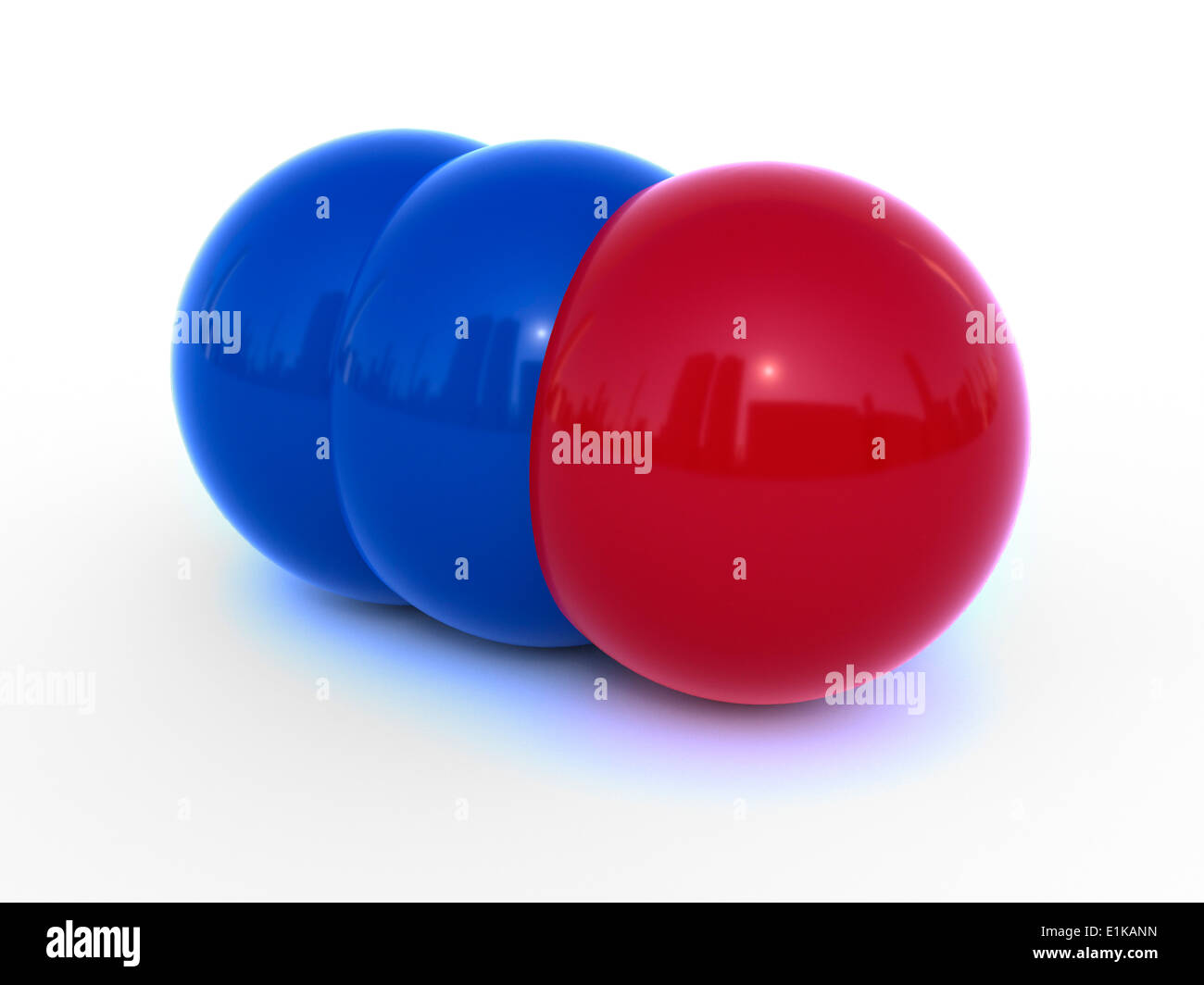 Molecular structure of nitrous oxide showing nitrogen (blue) and oxygen (red) computer artwork