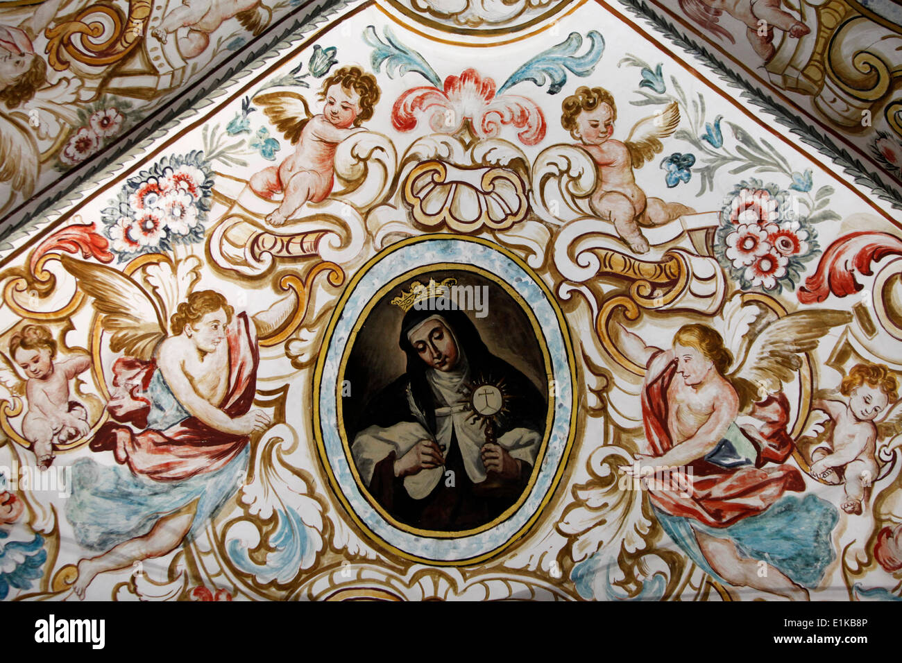 Paintings in Iglesia ex-conventual de Ntra. Sra del Carmen Stock Photo ...
