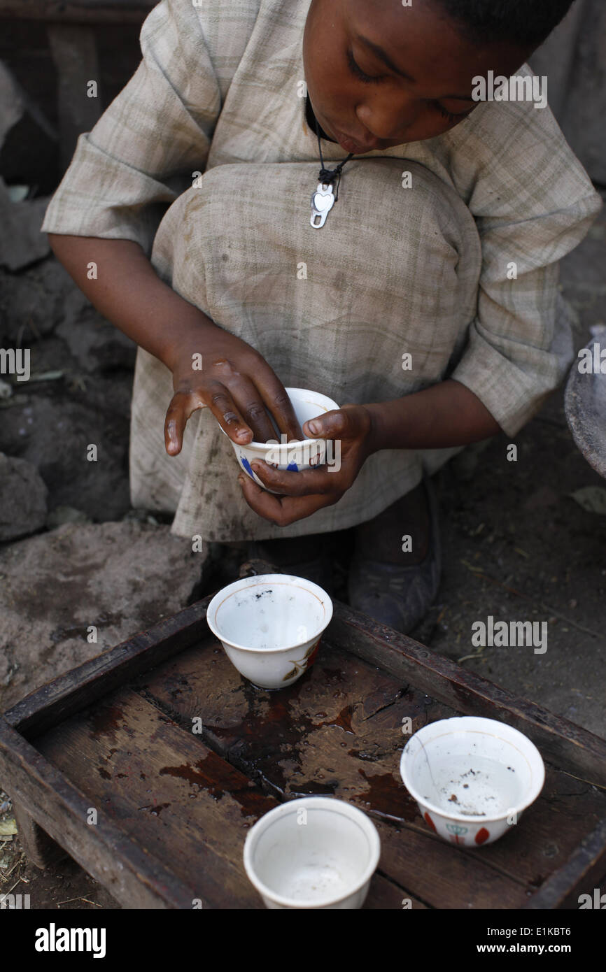 domestic-servant-washing-coffee-cups-stock-photo-alamy