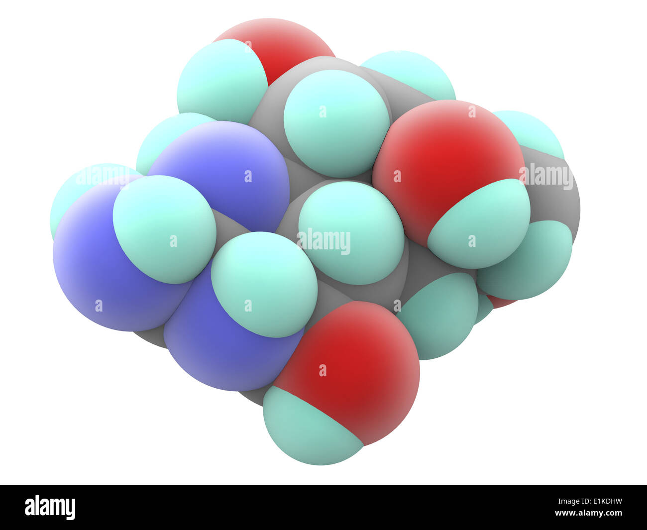 Tetrodotoxin (TTX) molecular model Potent neurotoxin without antidote occurring in several marine species among them the Stock Photo