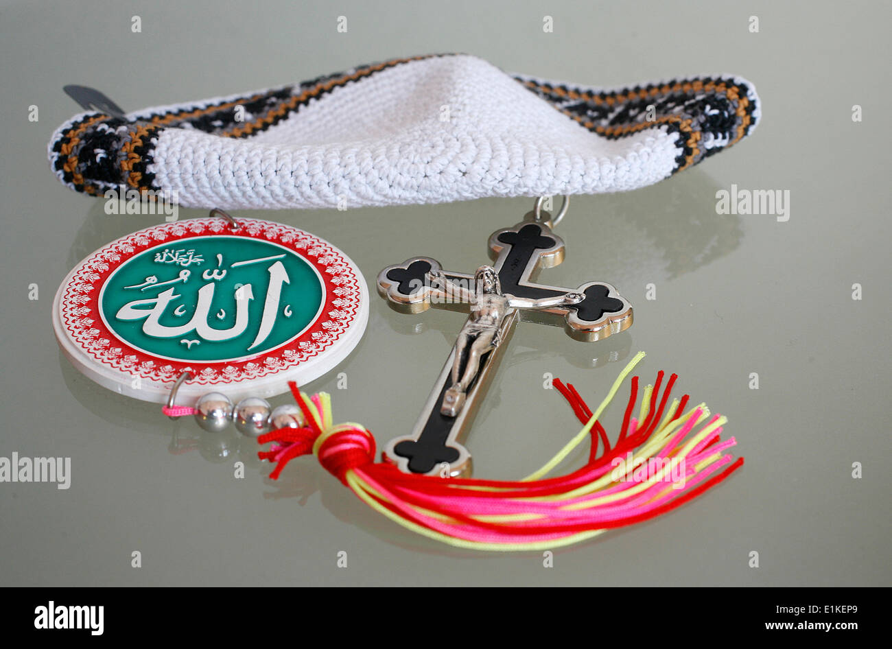 Symbols of monotheistic religions Stock Photo