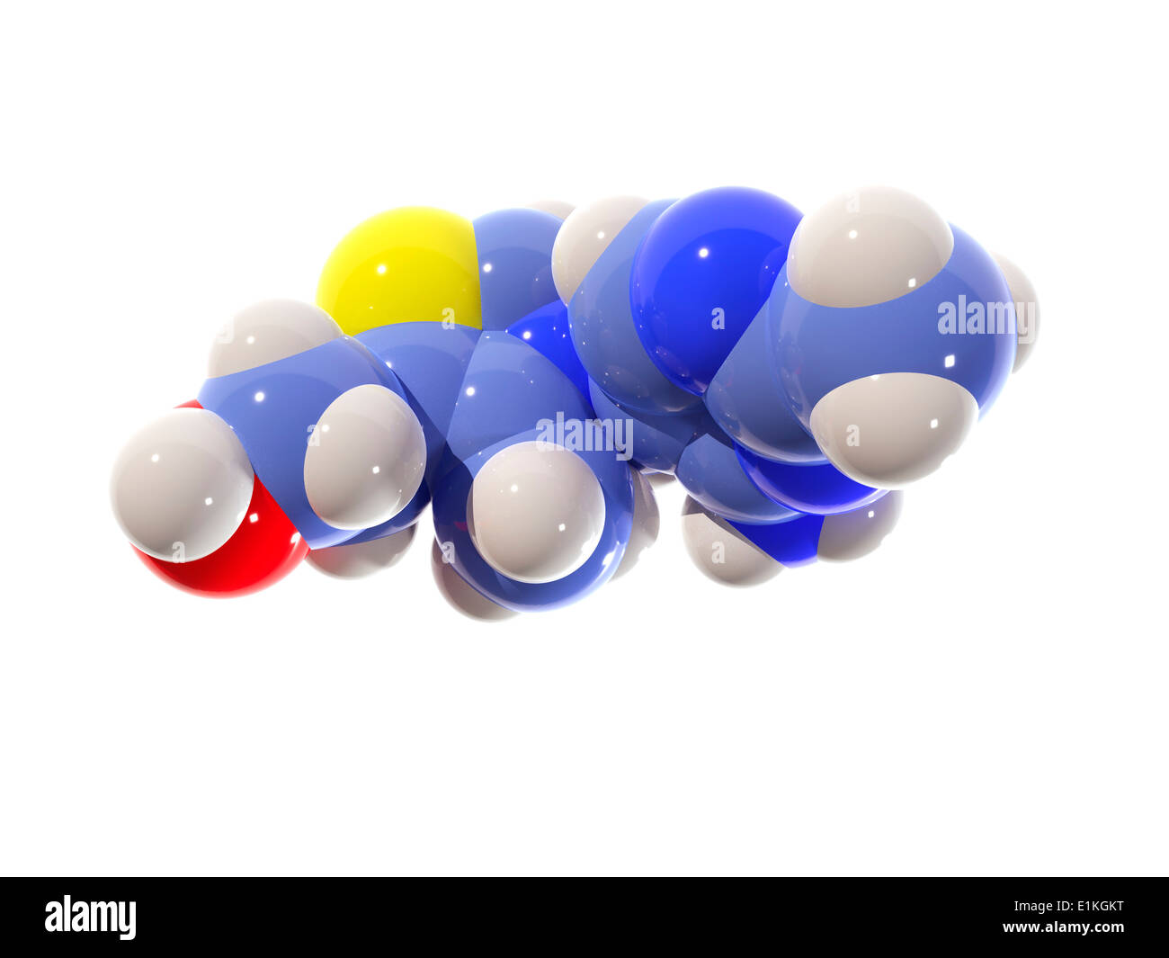 Vitamin B1 molecule Computer model showing the structure of a molecule of vitamin B1 (thiamine) Atoms are represented as Stock Photo