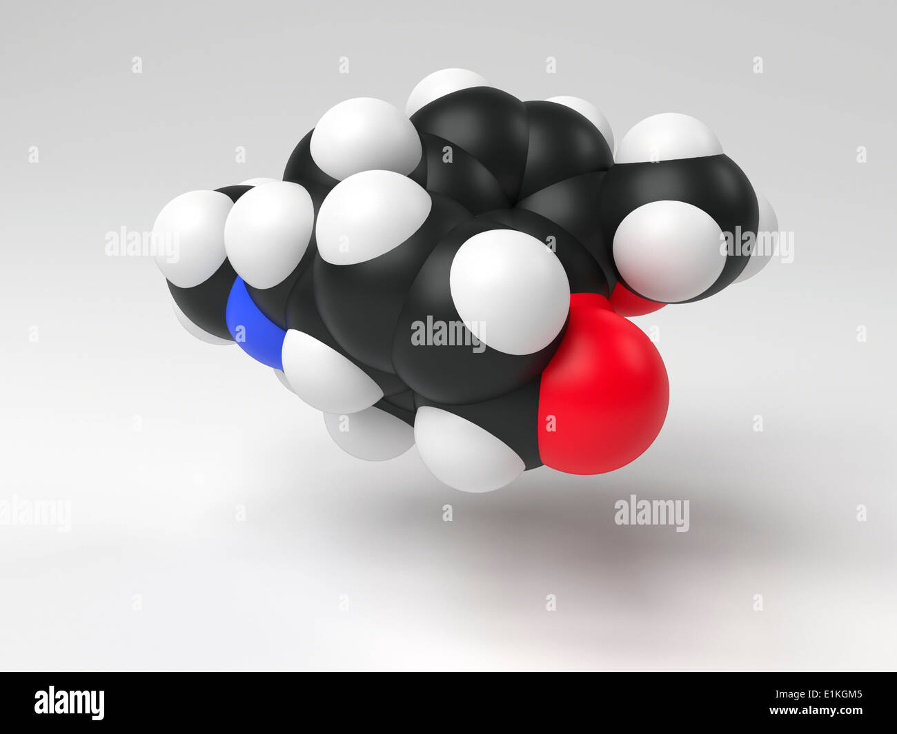 Codeine molecule Computer artwork showing the structure of a molecule of the opiate drug codeine Codeine is taken as an Stock Photo