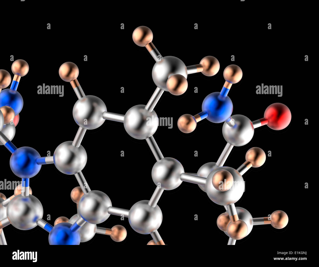 Generic molecule computer artwork. Stock Photo