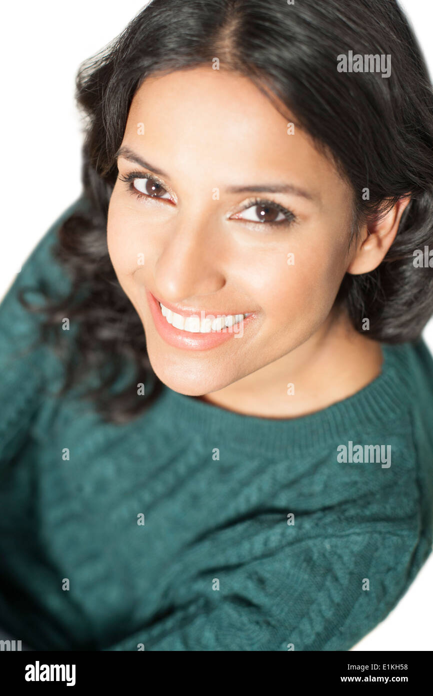 Woman wearing green jumper hi-res stock photography and images - Alamy