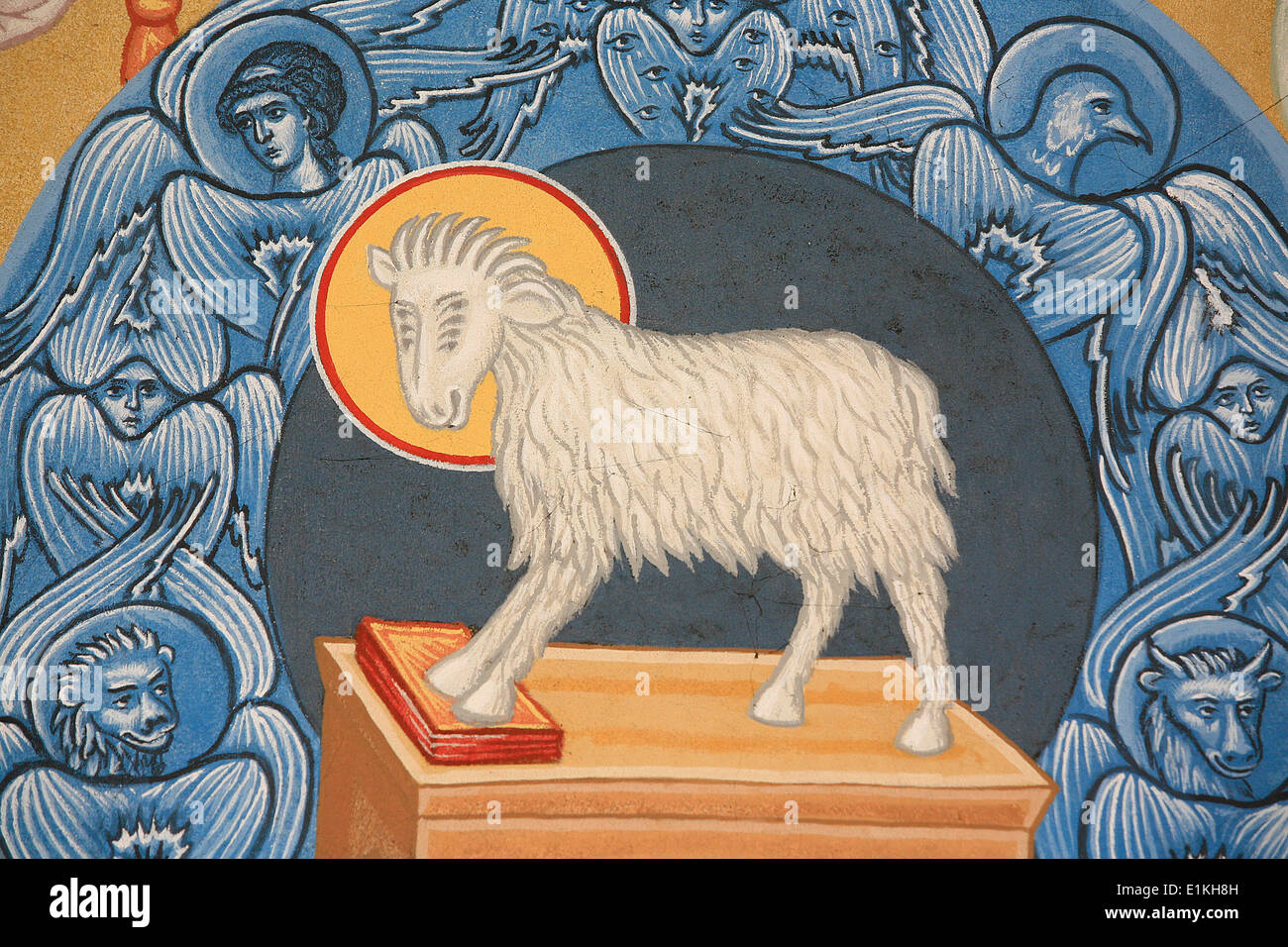 Sacrificial lamb. SaintAntoineleGrand orthodox church Stock Photo