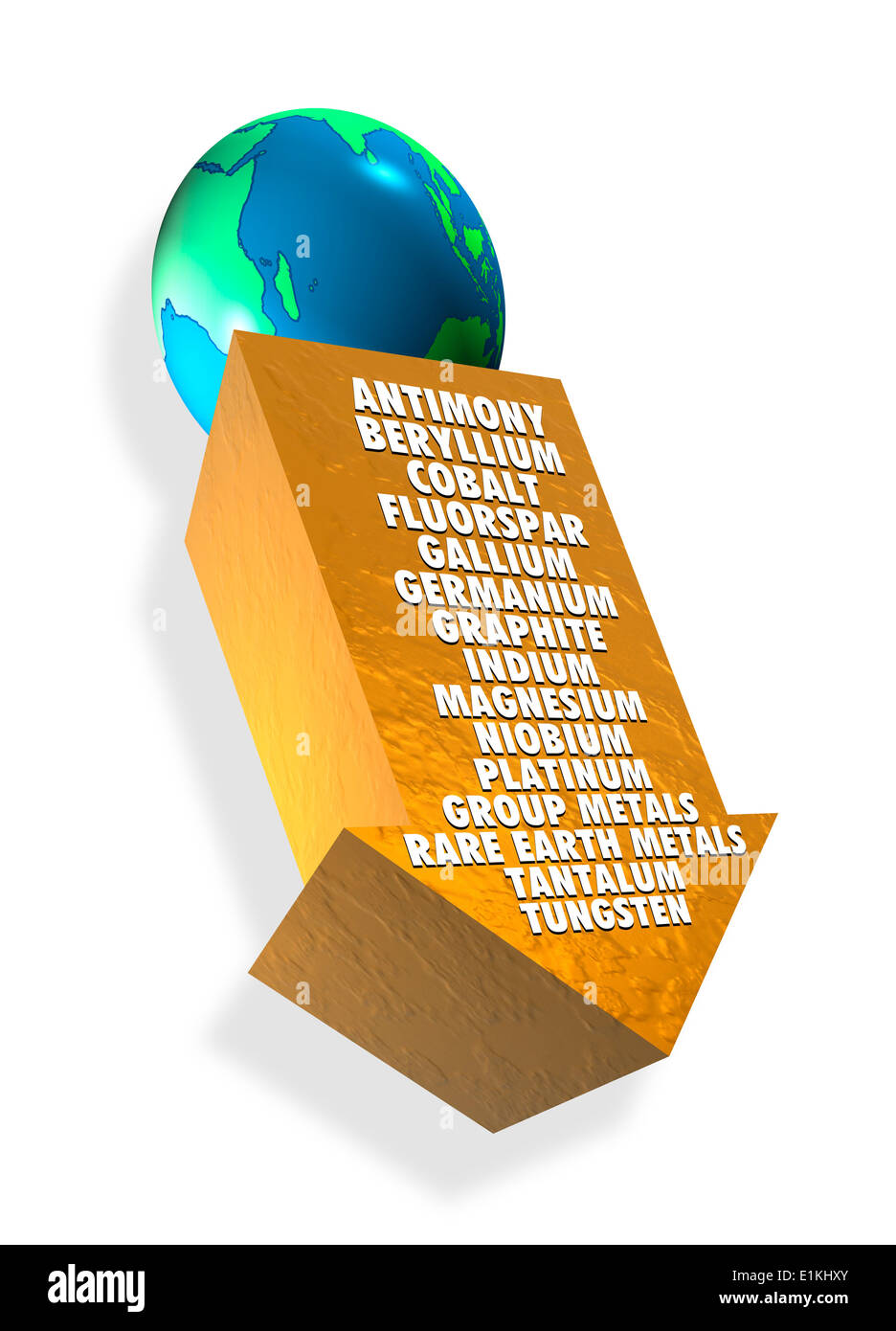 Graphic illustration of rate materials used in industry, Stock Photo