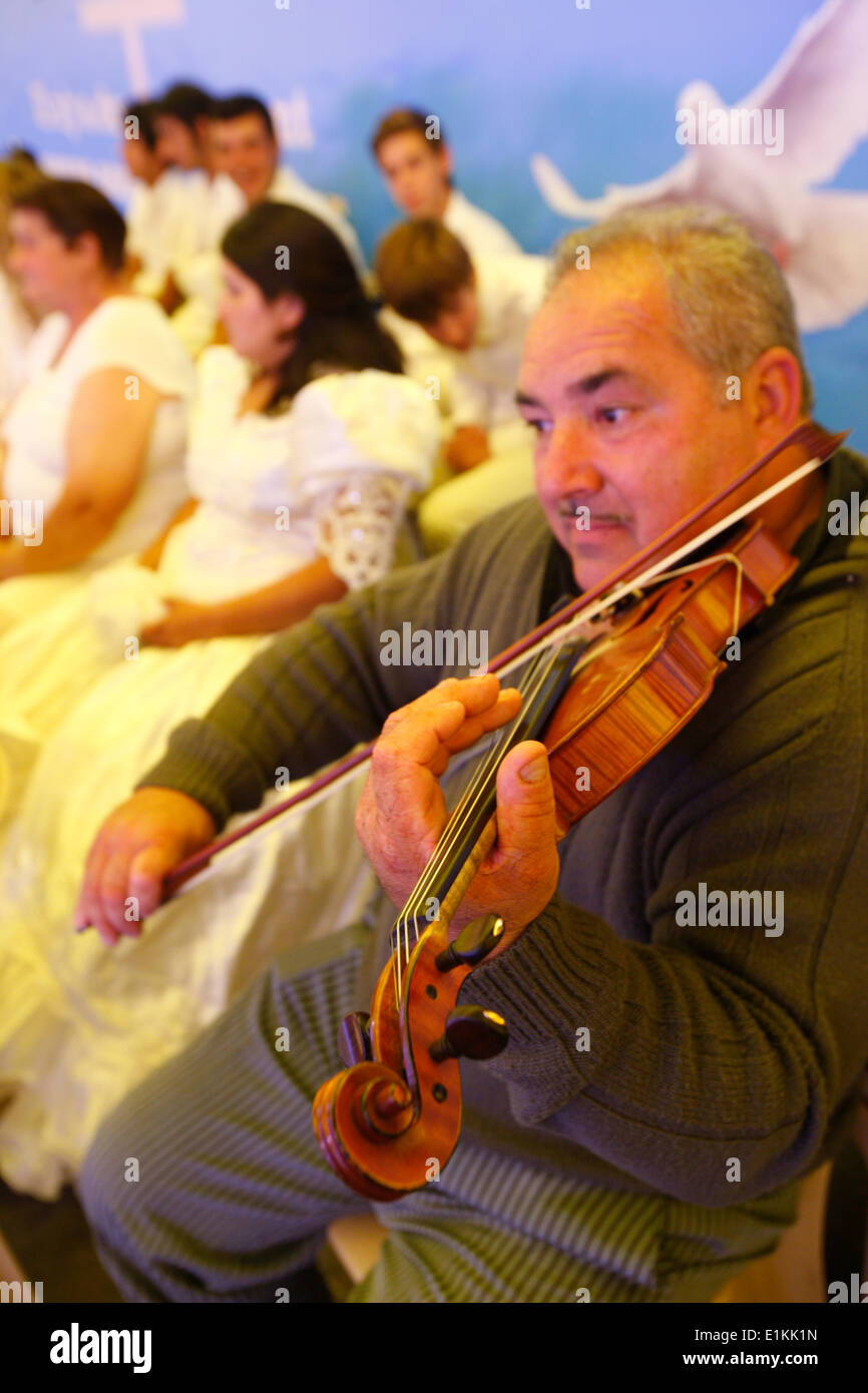 Gipsy Evangelical meeting Stock Photo