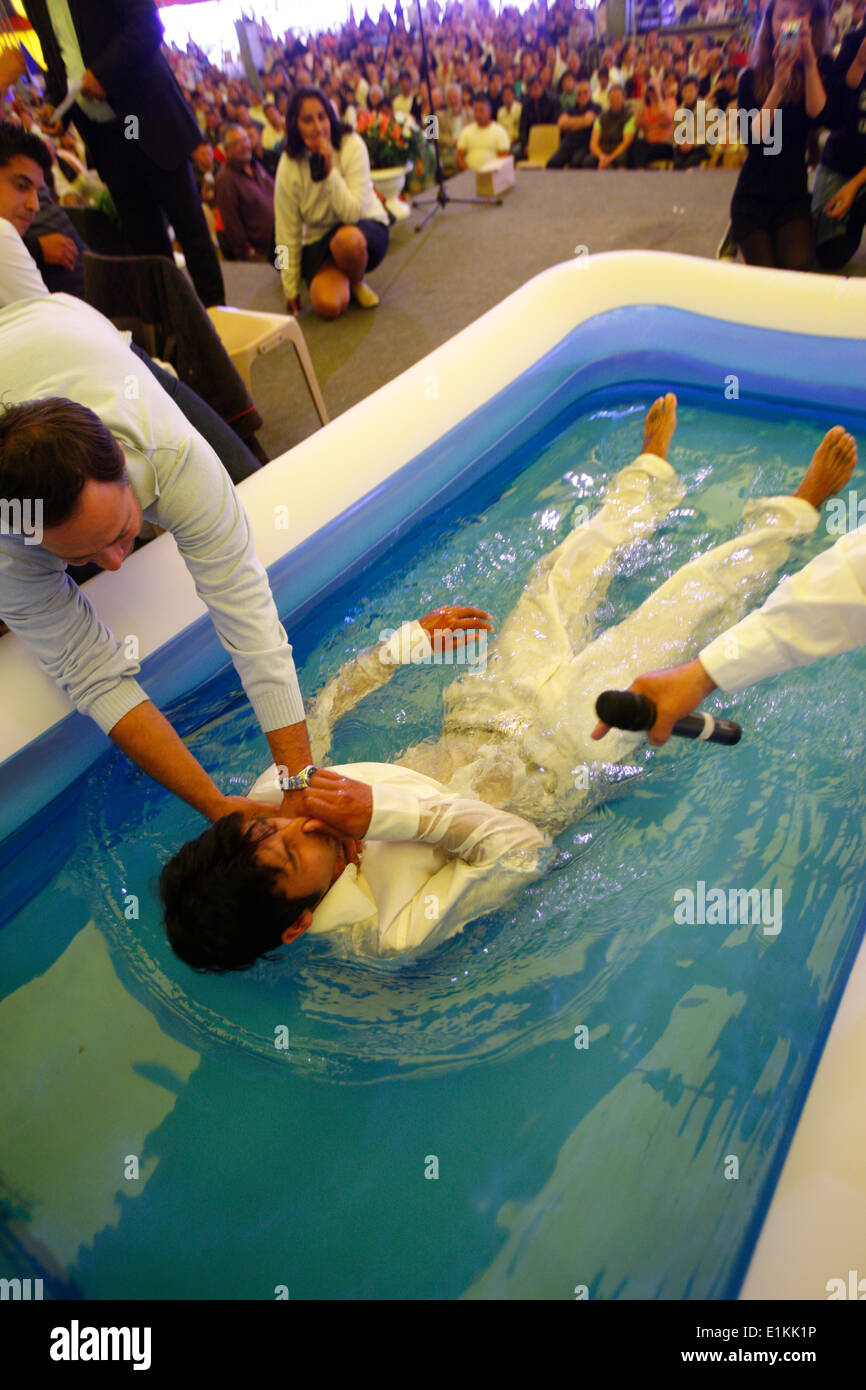 Gipsy Evangelical meeting Baptism Stock Photo