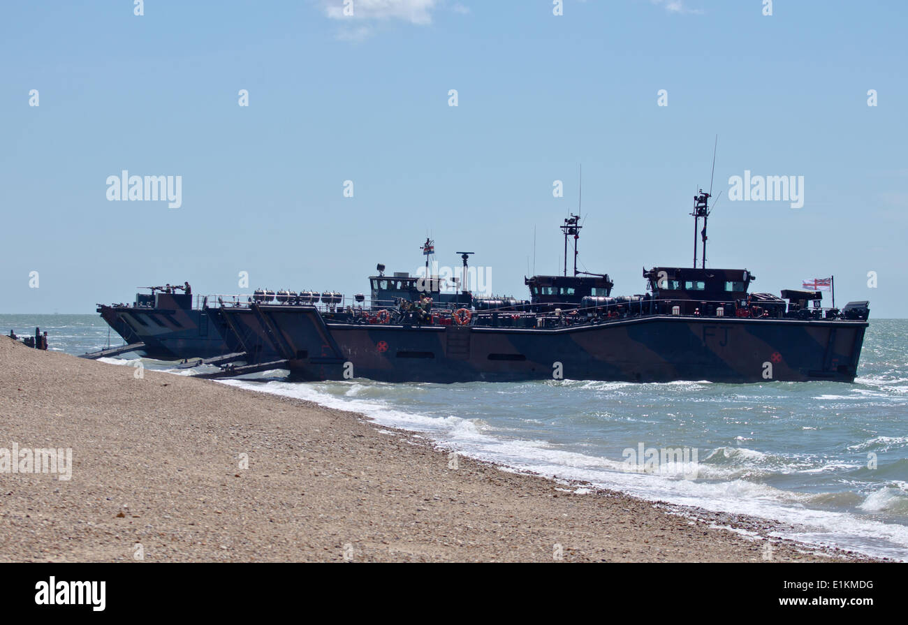 Portsmouth, Hampshire, UK. 05th June, 2014.The Royal Marines stage a modern day landing. Credit:  Scott Carruthers/Alamy Live News Stock Photo