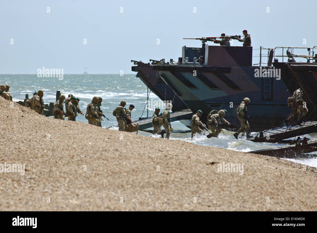 Portsmouth, Hampshire, UK. 05th June, 2014.The Royal Marines stage a modern day landing. Credit:  Scott Carruthers/Alamy Live News Stock Photo