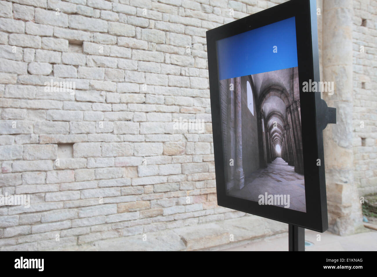 Cluny Abbey.  Multimedia screen. Stock Photo