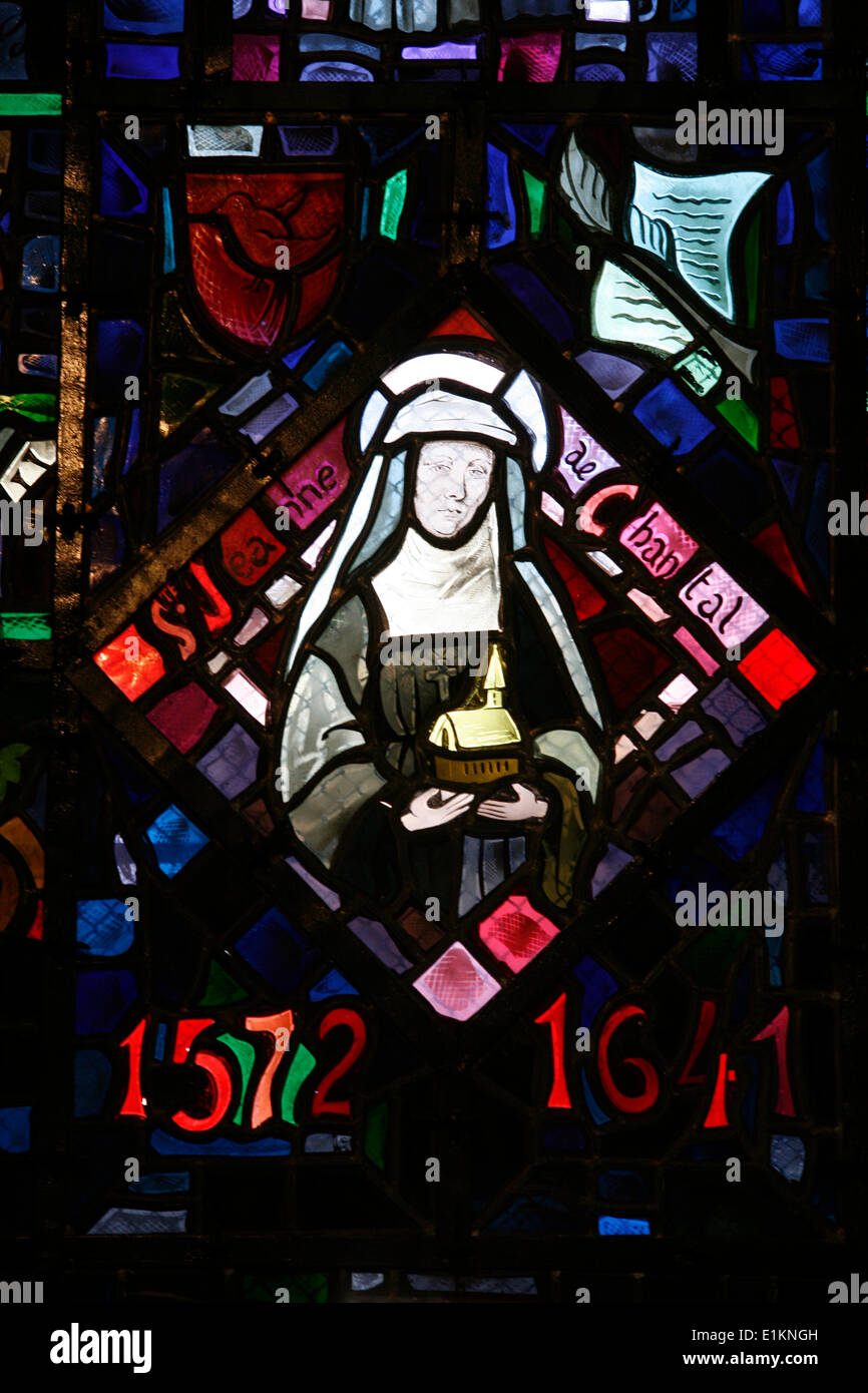 Stained glass SainteJeanne de Chantal Stock Photo Alamy