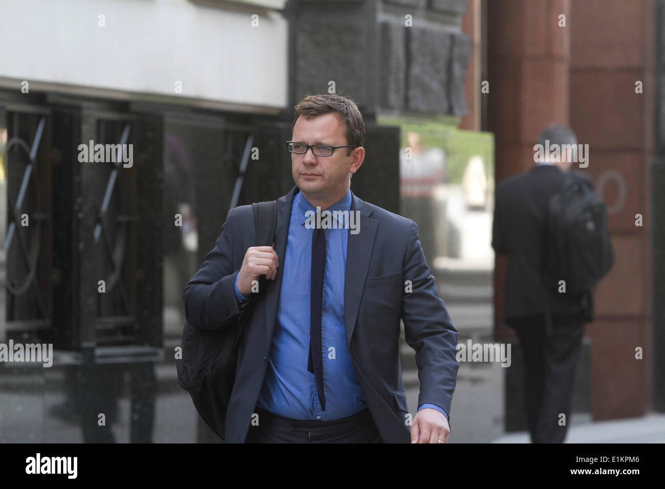 London UK. 6th June 2014. Former Director of communications at Downing Street and News of the World editor Andy Coulson  arrives at the Old Bailey as  the judge starts summing up after 7 months. Rebekah Brooks and other defendants including husband Charlie Brooks, Andy Coulson, Ian Edmonson, Clive Goodman;Cheryl Carter, Stuart Kuttner and Mark Hanna are charged in conspiracy to intercept the voice mails of celebrities and victims of crime and members of the British Royal Family Credit:  amer ghazzal/Alamy Live News Stock Photo