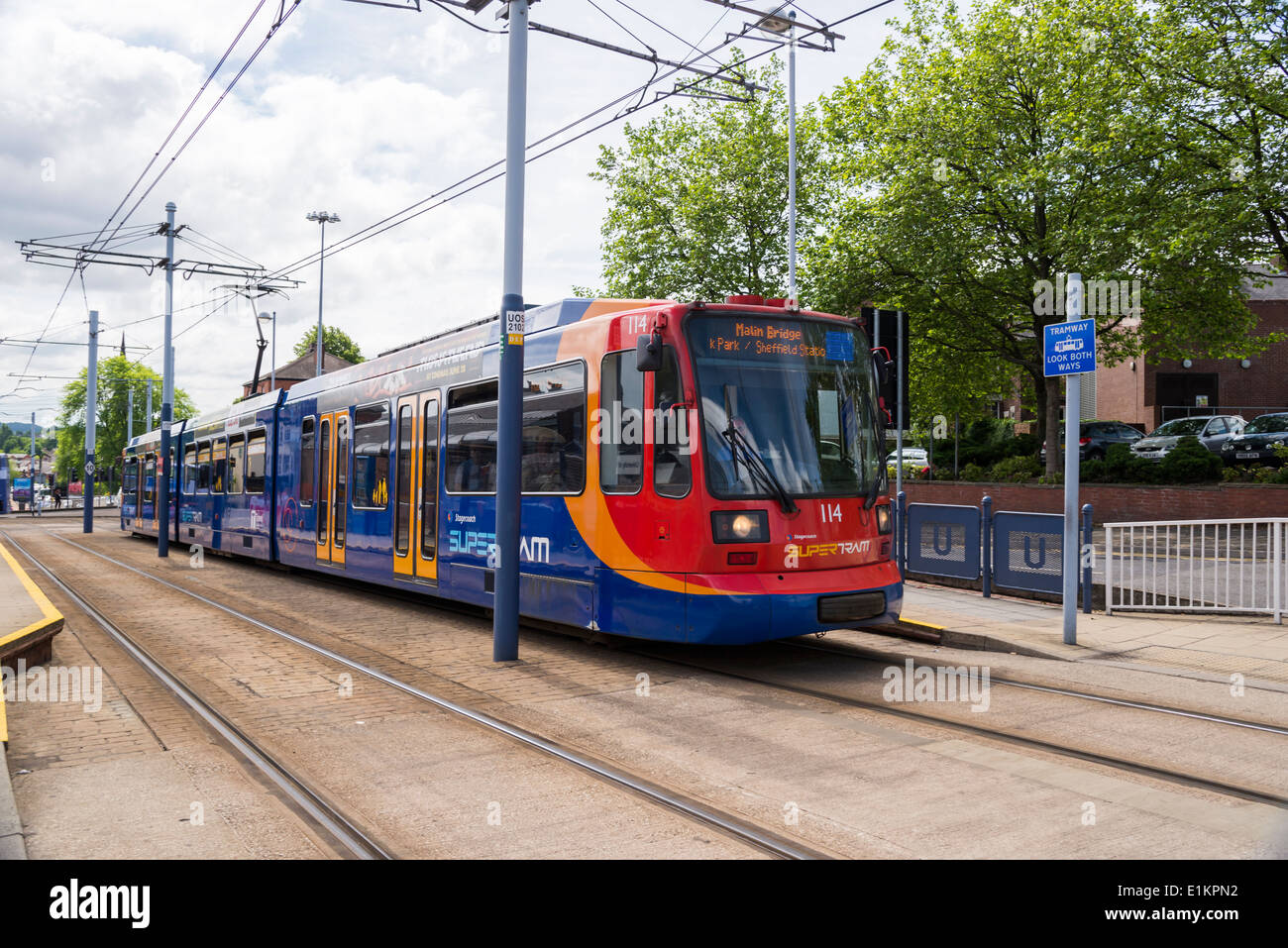 Sheffield Stagecoach Supertram  in Sheffield South Yorkshire England Stock Photo