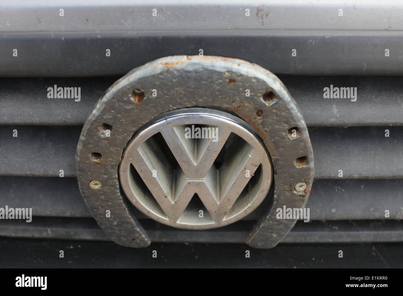Horse shoe on car Stock Photo Alamy