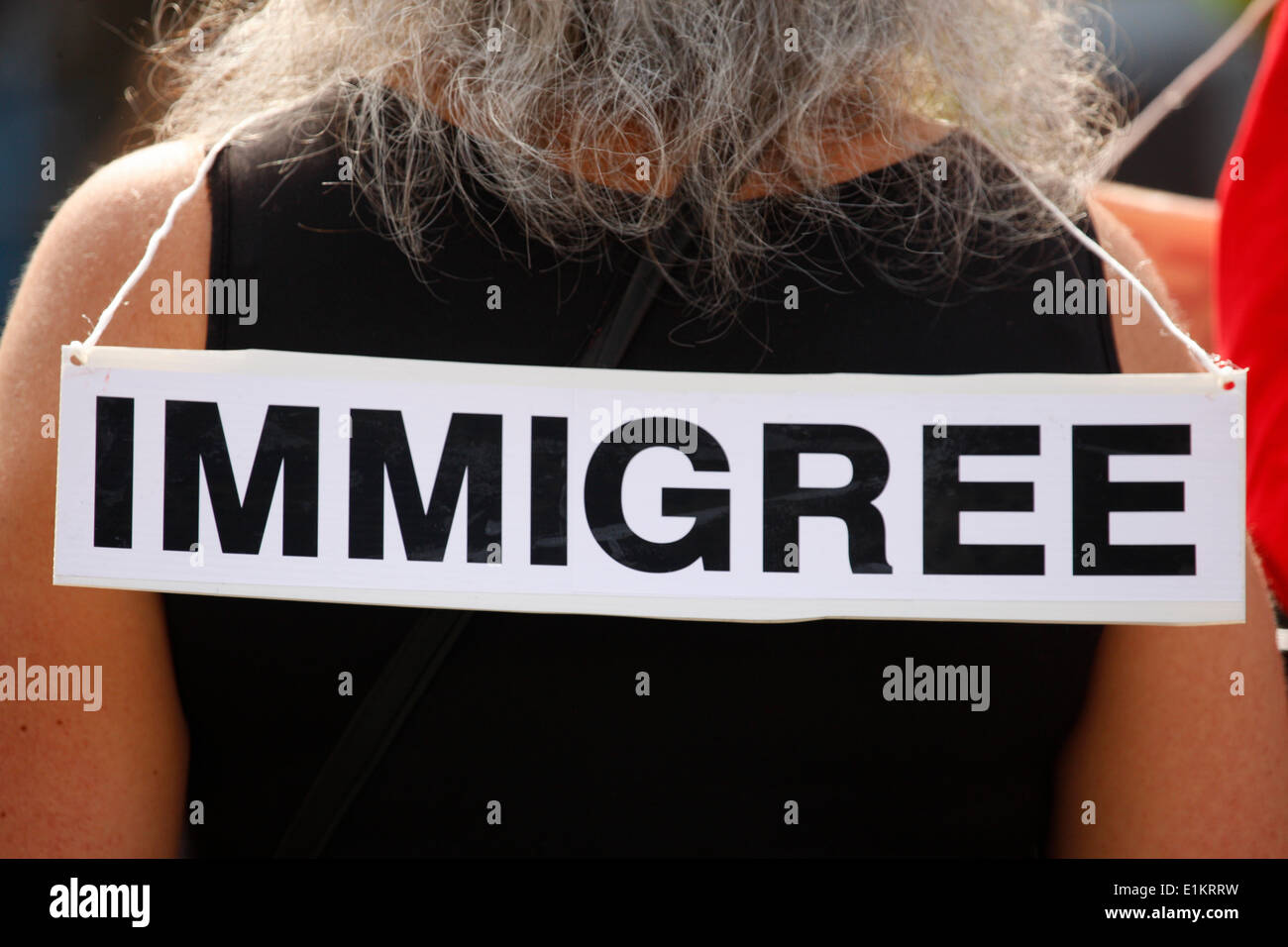 Demonstration against anti-immigrant policies Stock Photo