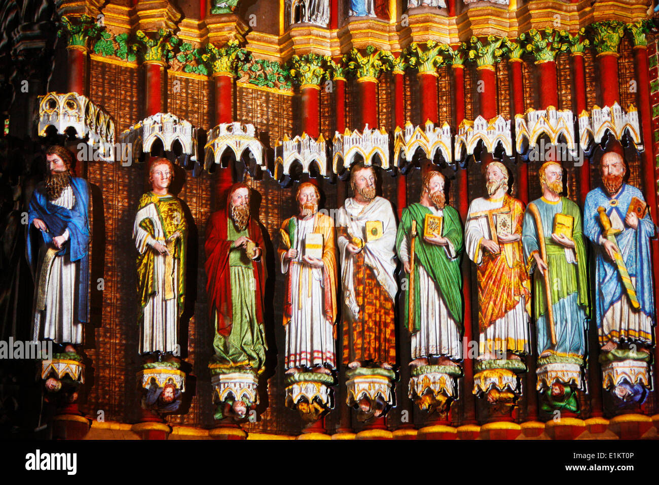 Amiens cathedral illumination Stock Photo
