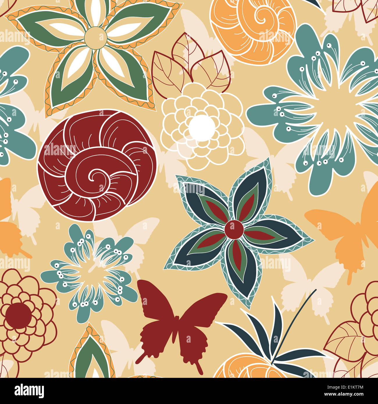 Nice vector fabric seamless revival pattern hi-res stock photography ...