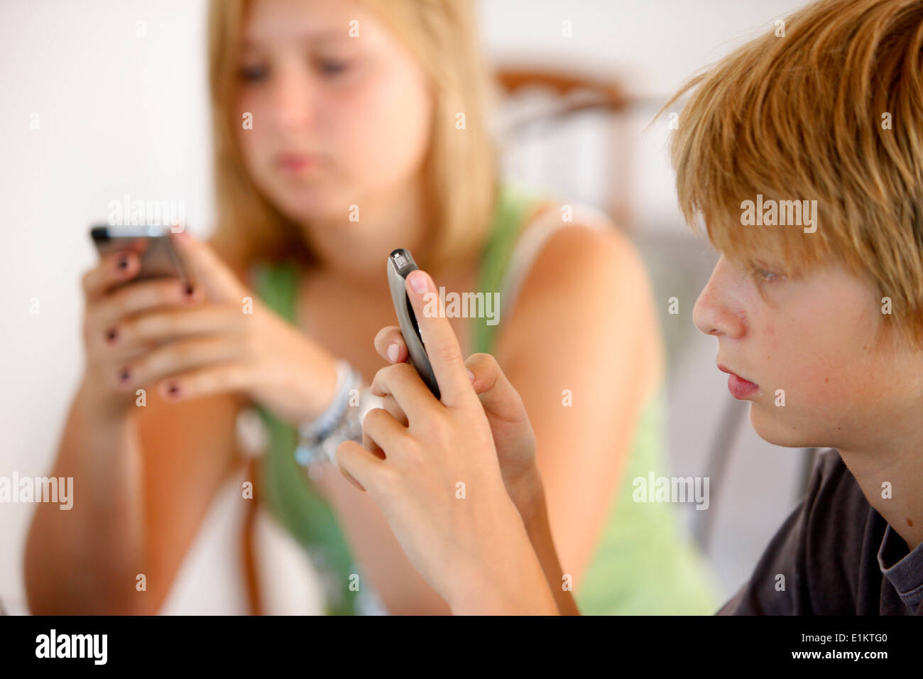 French child phone hi-res stock photography and images - Alamy