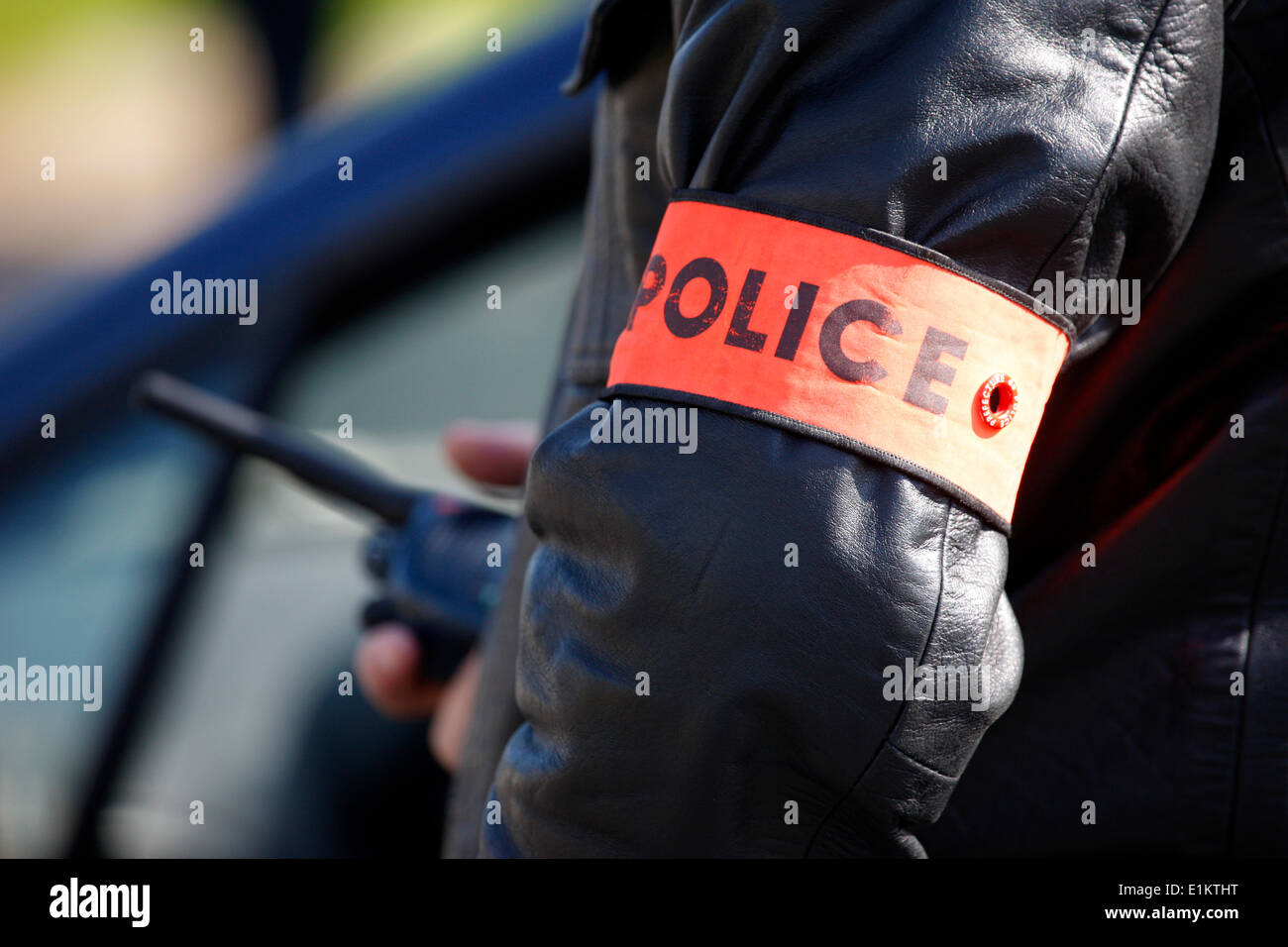 Policeman's tag Stock Photo