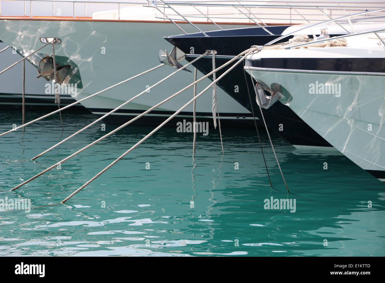 Boats mooring in Nice harbor Stock Photo