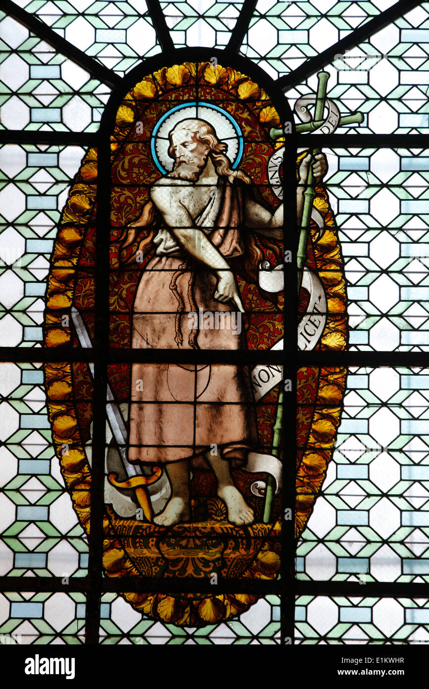 Stain glass in Saint Sulpice basilica, Paris Stock Photo