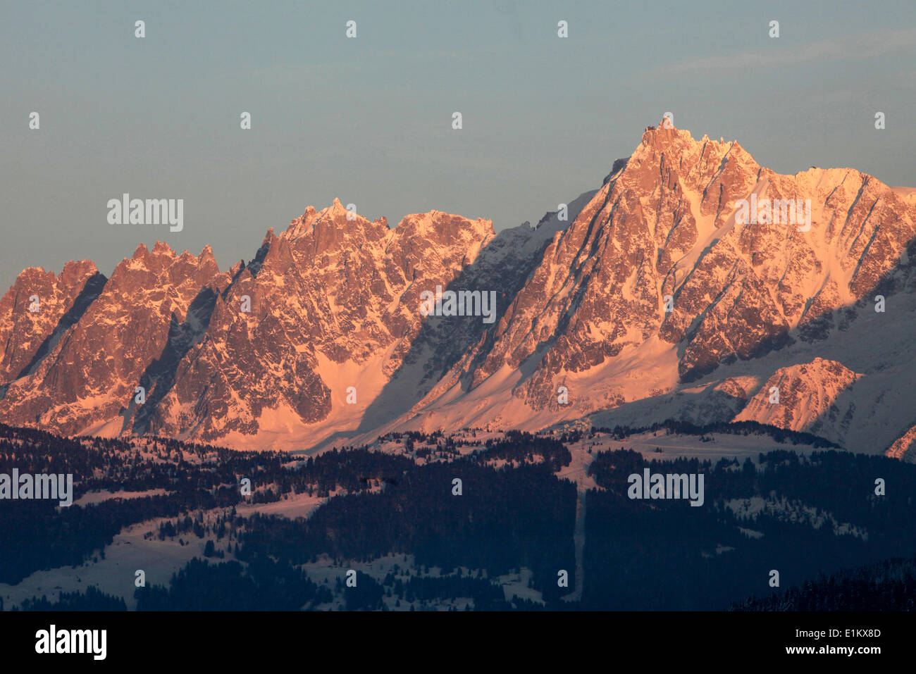 Mont-Blanc mountain range. Aiguille du Midi Stock Photo - Alamy