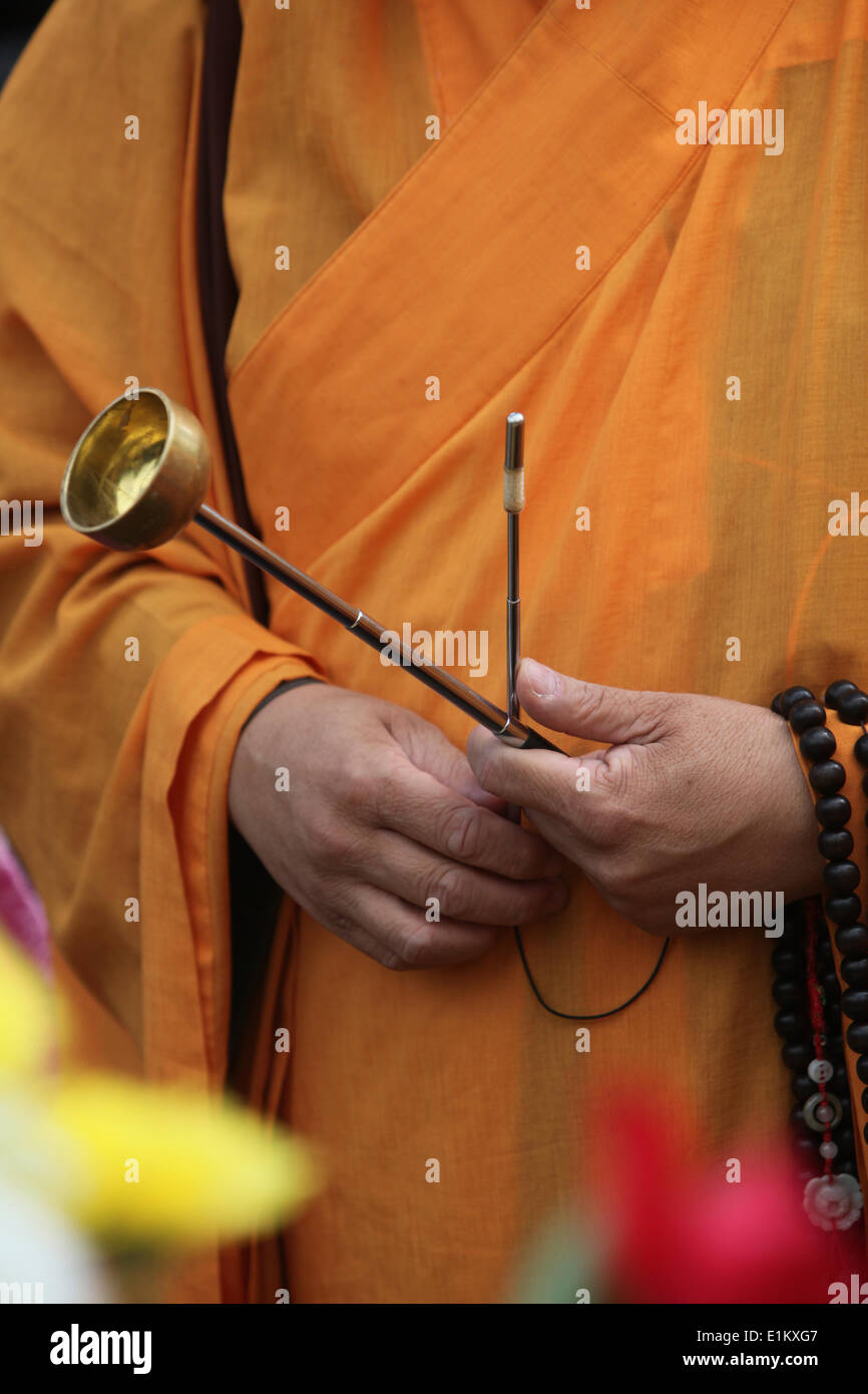 Buddhist monk's instrument Stock Photo