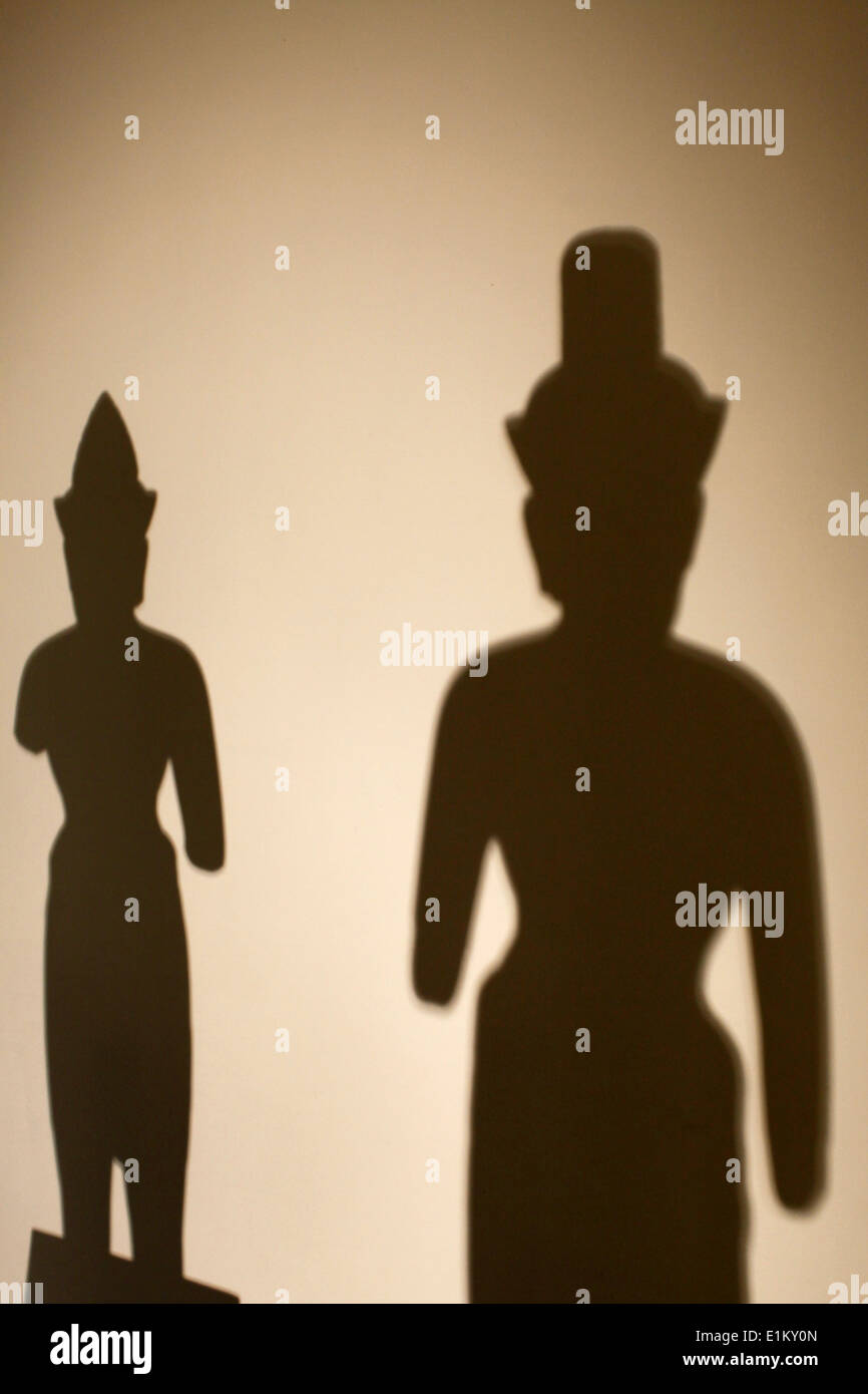 Shadows of sculptures at MusŽe Guimet Stock Photo