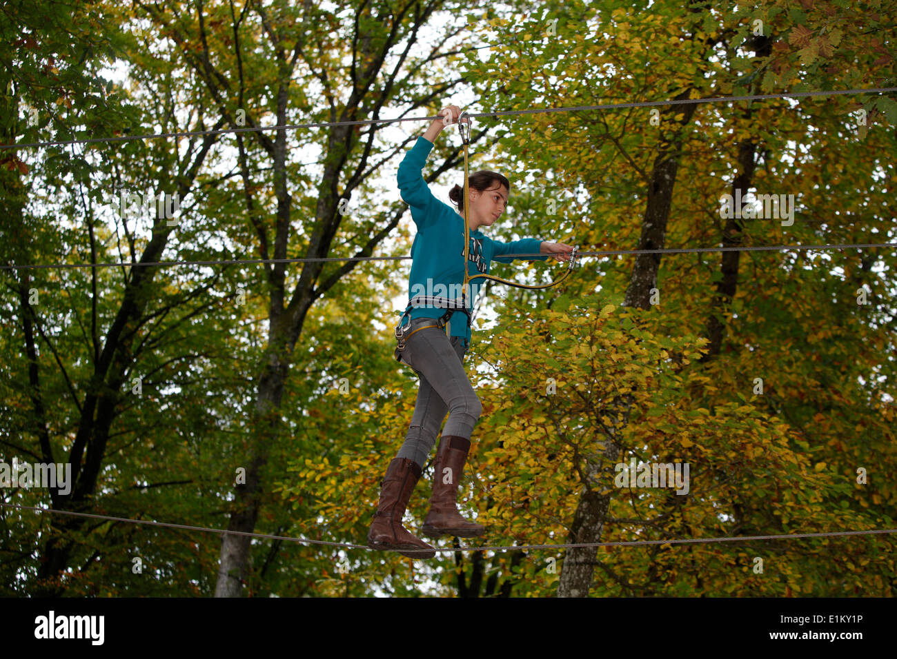 Outdoor rope walking Stock Photo Alamy