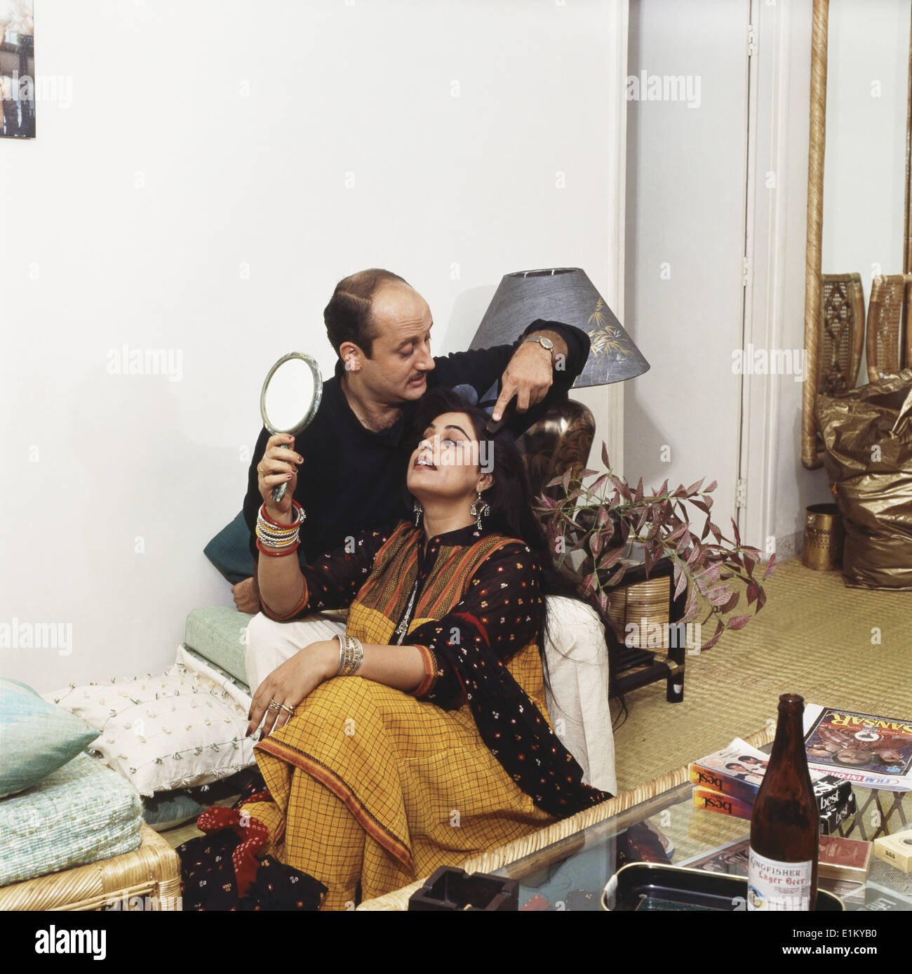 Portrait of Indian film actor Anupam Kher and actress Kiron Kher Stock  Photo - Alamy