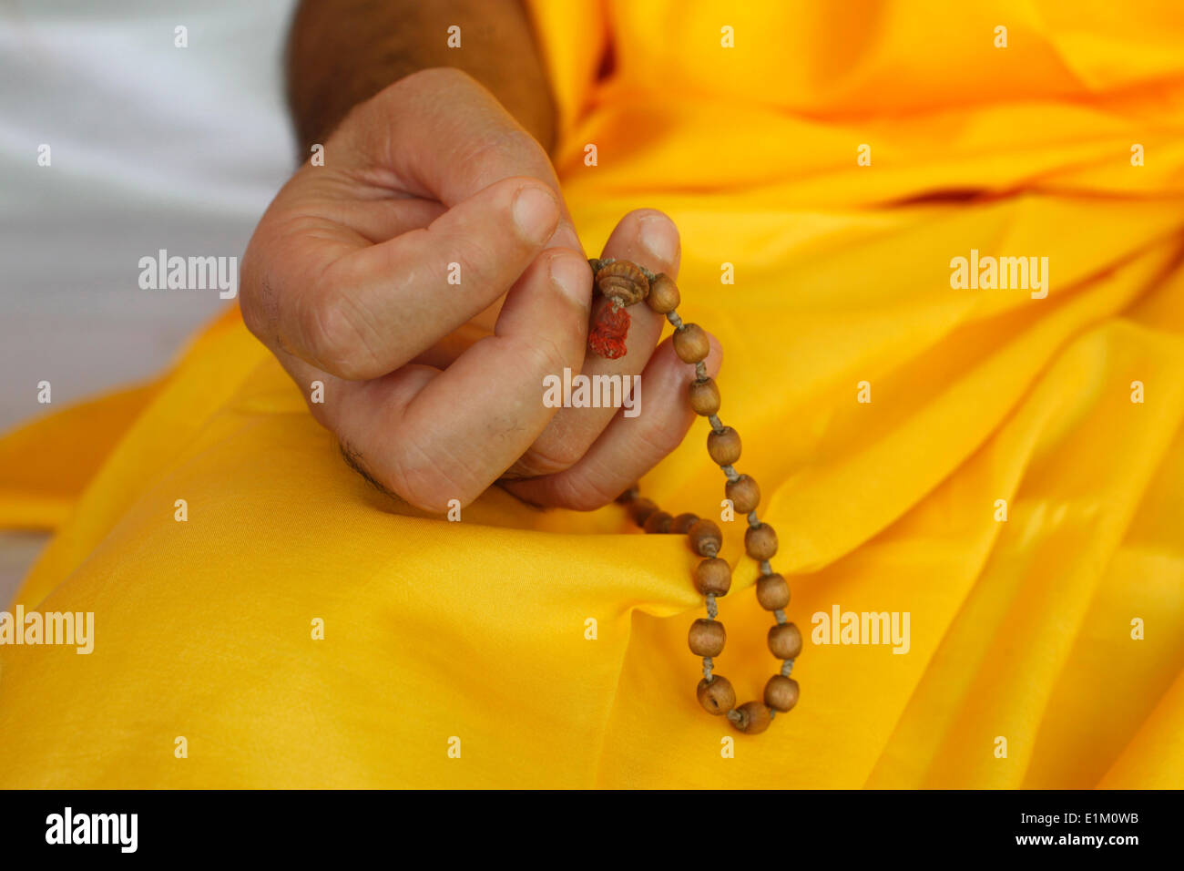 Hindu swami's prayer beads Stock Photo - Alamy