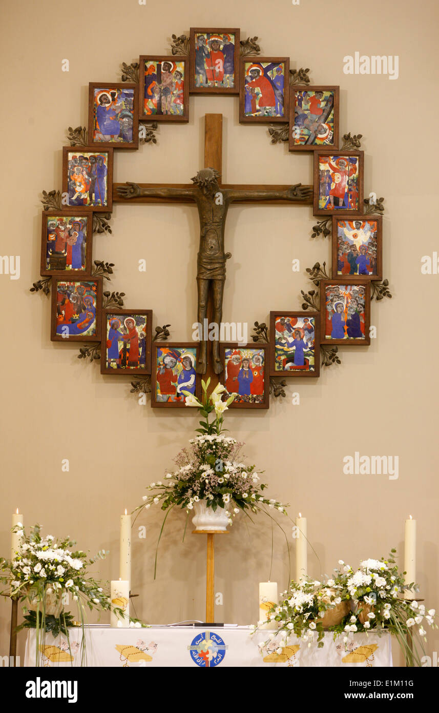 Catholic church altar in Palestine Stock Photo - Alamy