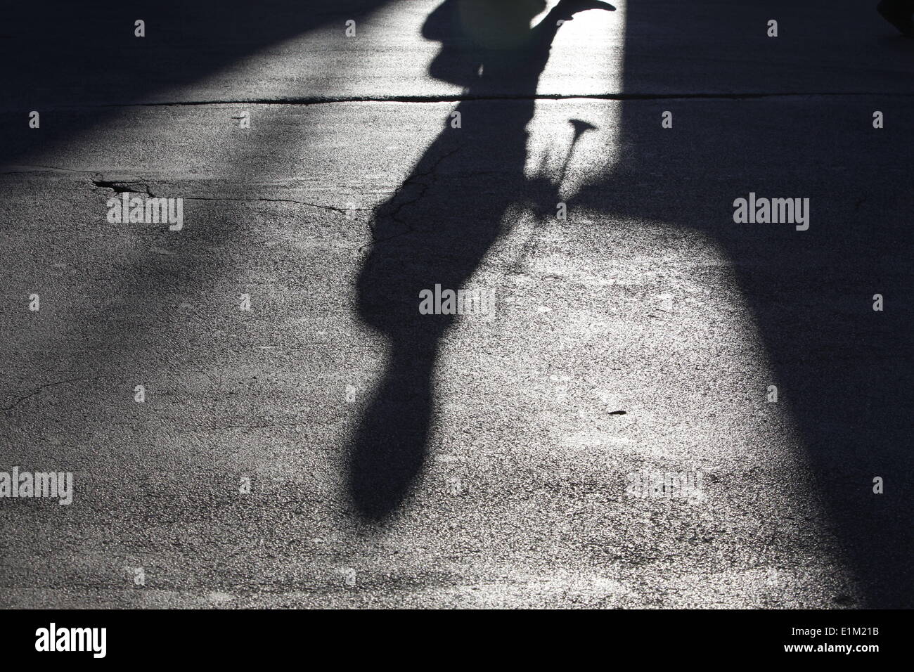 Musician's shadow Stock Photo
