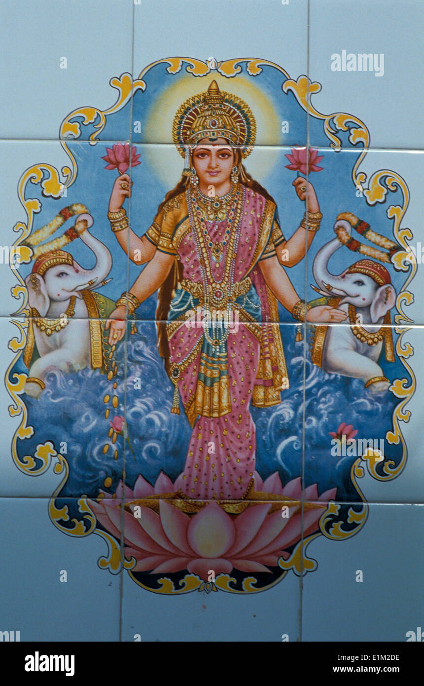 Ceramic Laxmi, hindu goddess of wealth Stock Photo