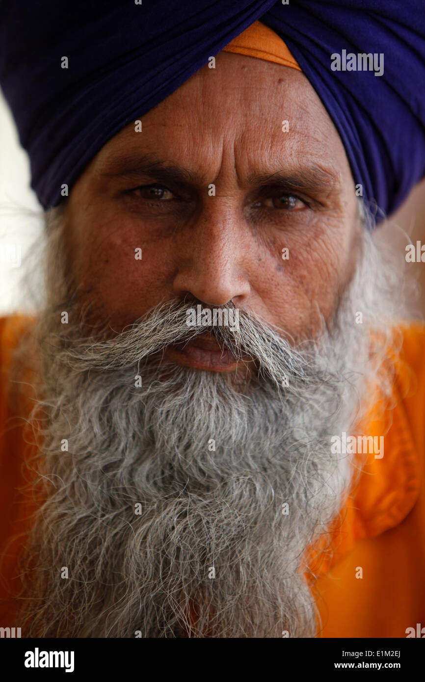 Sikh in Bangla Sahib Gurdwara, New Delhi Stock Photo