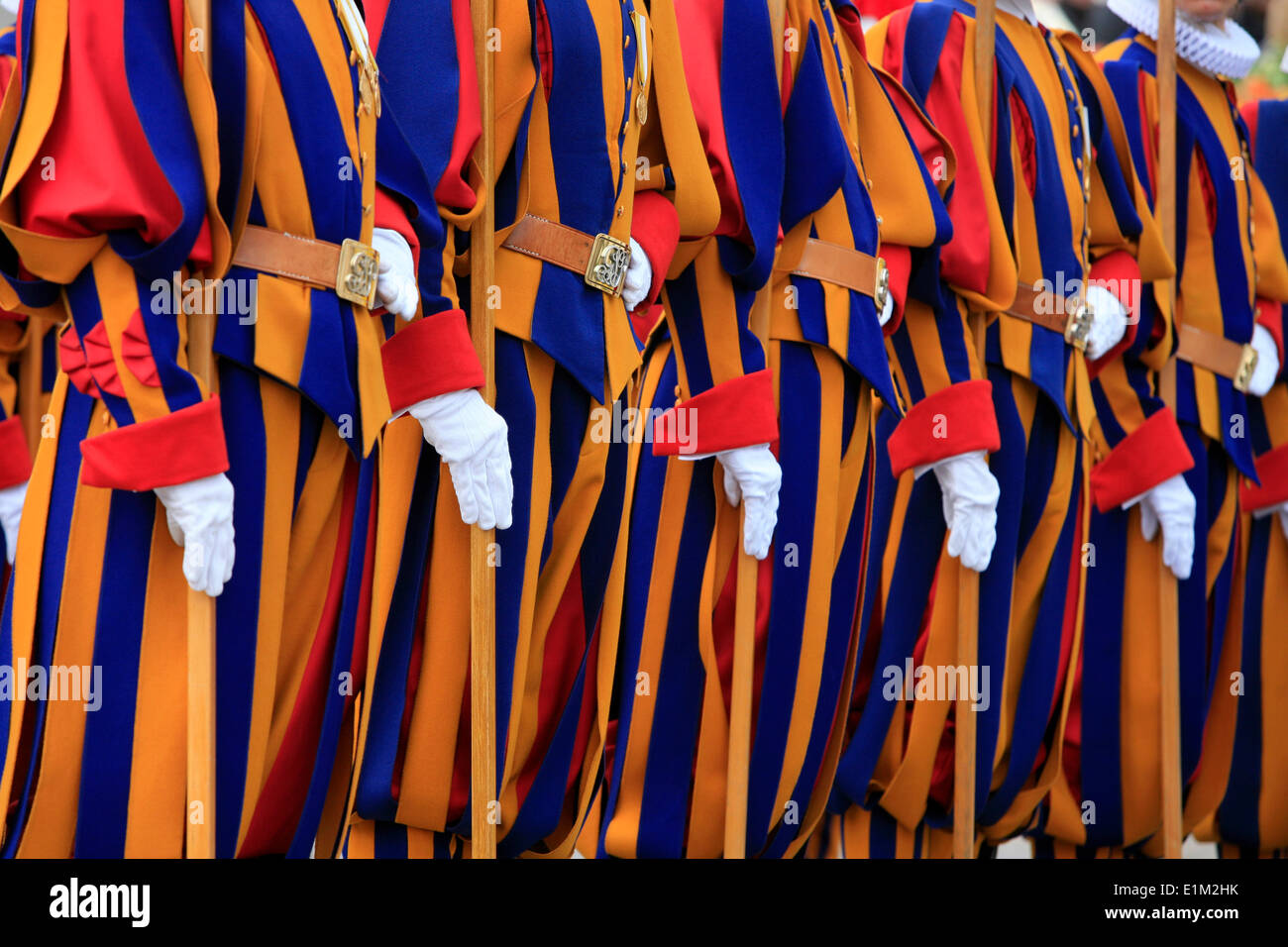 Swiss guards parading Stock Photo