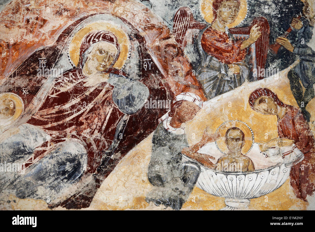 Decayed fresco in Santa Maria dell'Alizza church, Alezio, Apulia Stock Photo