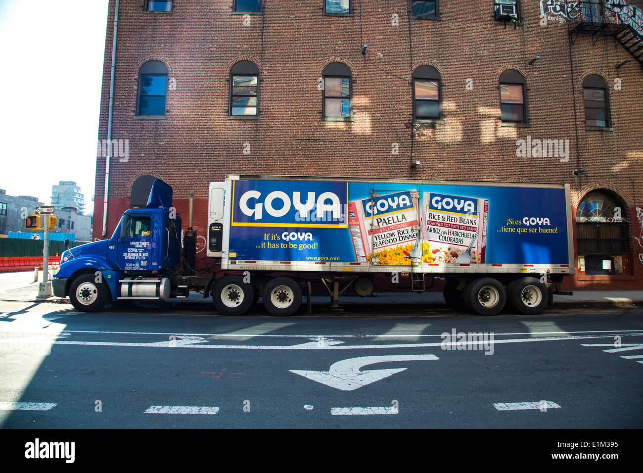 A Goya Food Delivery Truck, Brooklyn, NYC Stock Photo