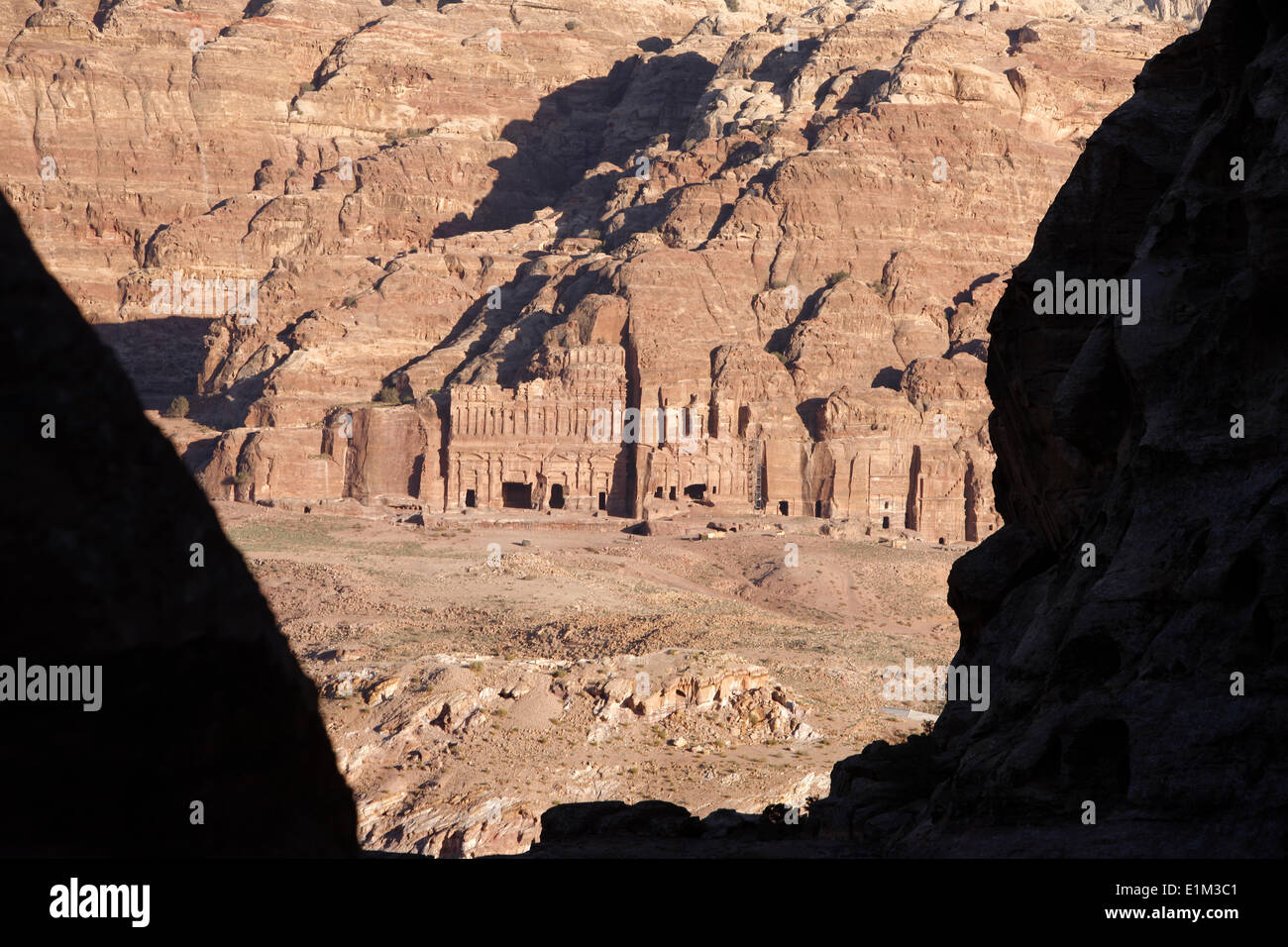 Petra archaeological site : Djebel Al-Khubtha Nabatean tombs Stock Photo