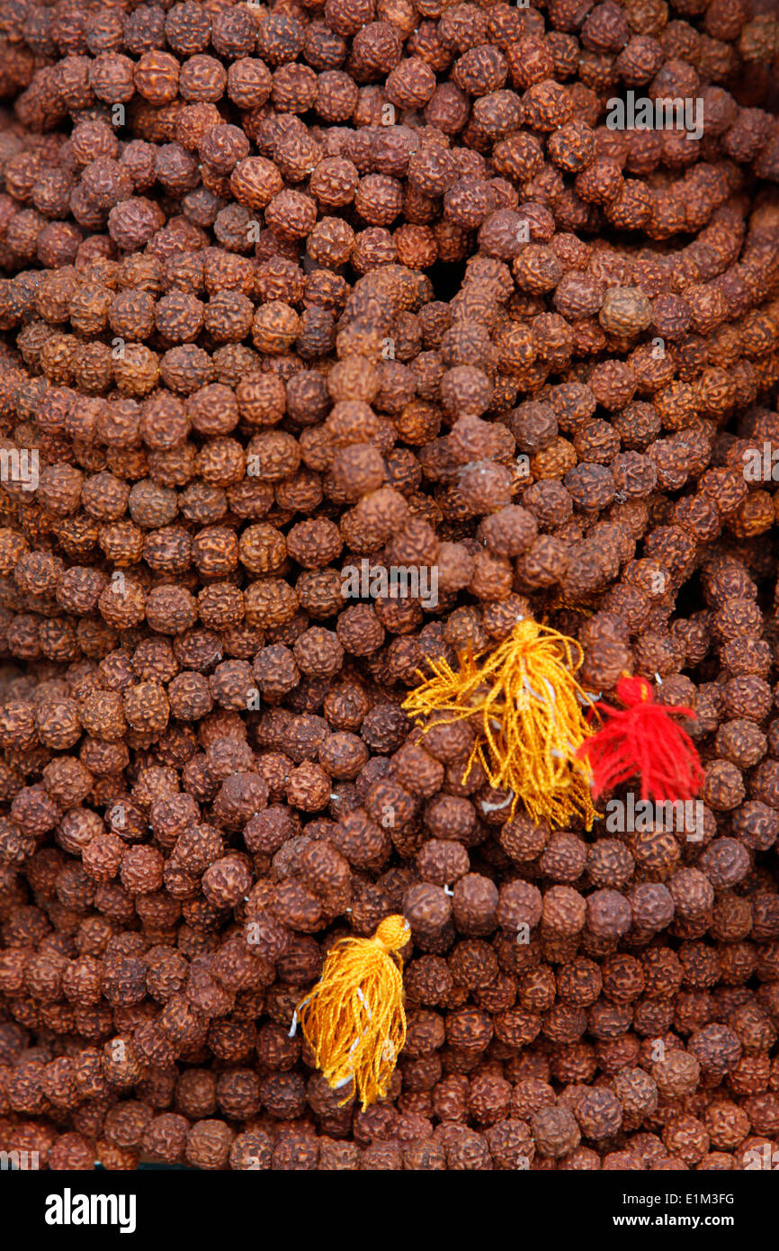 Mala beads Le M‰l‰ (Japa Mala ou M‰l‰, signifiant guirlande ) est un chapelet bouddhique ou hindou utilisŽ entre autres pour la Stock Photo
