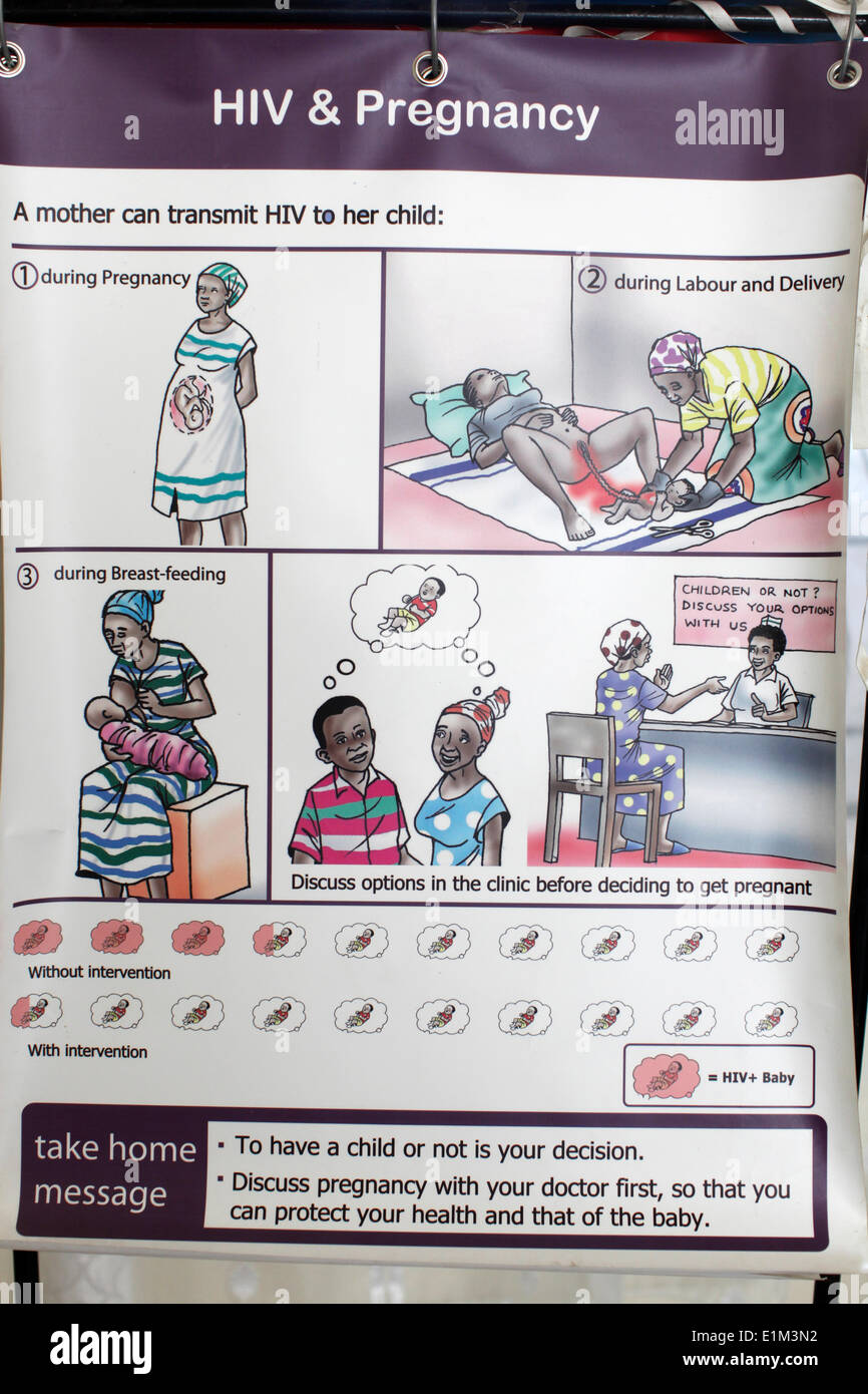 AIDS Prevention Campaign Poster focusing on HIV and pregnancy Stock Photo